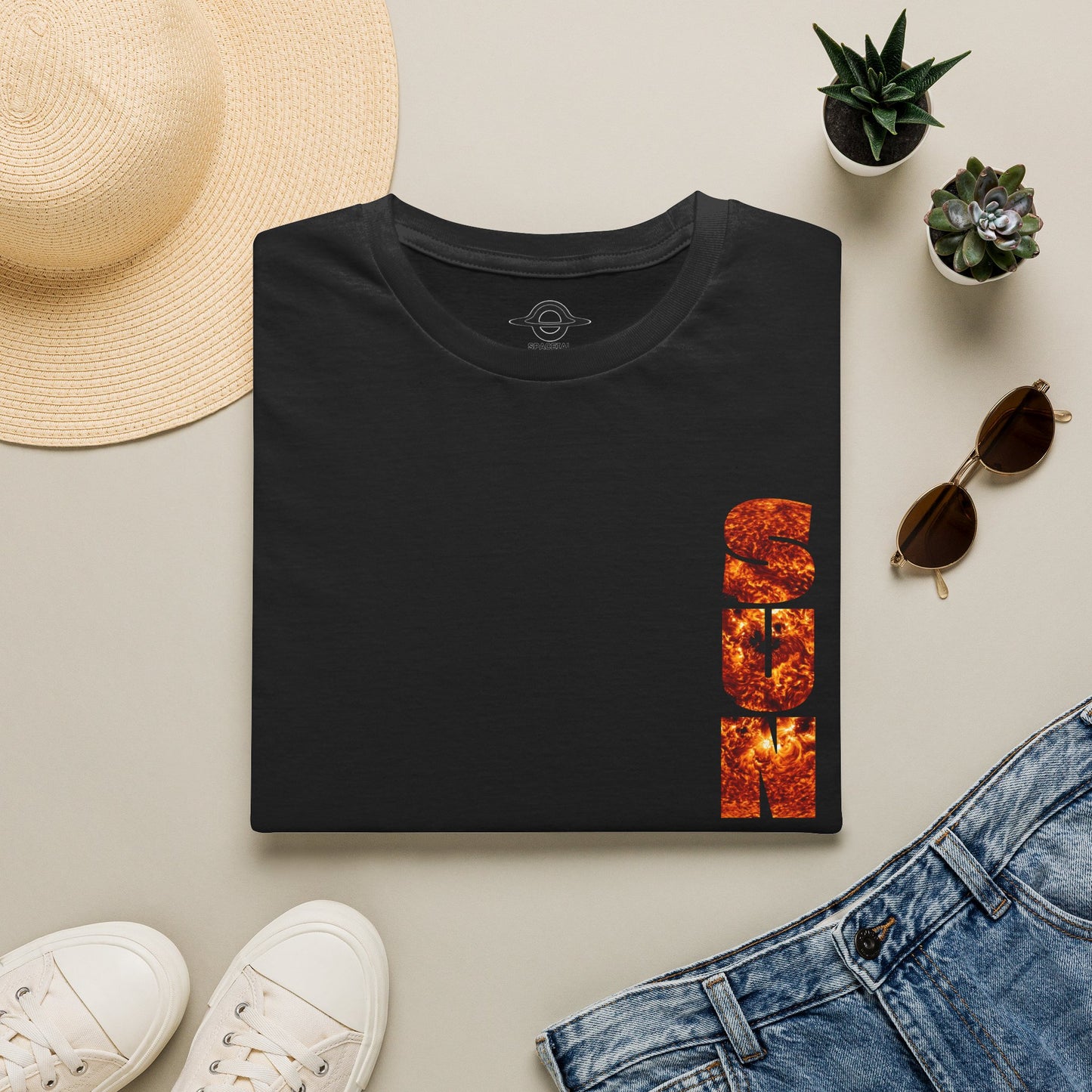 SUN vertical Cutout Letter Shirt